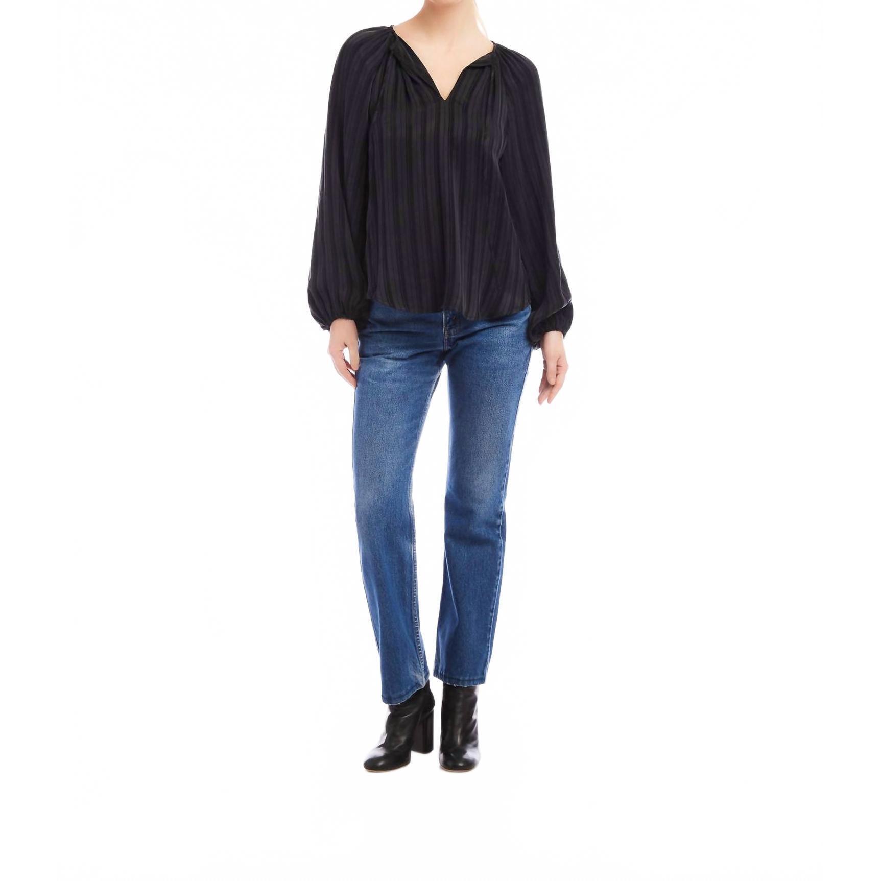 New Fifteen Twenty Joplin Peasant Blouse In Black